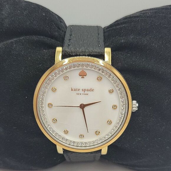 KATE SPADE Monterey KSW1143 Women's Black Leather Analog Dial Quartz Watch BC141 - Picture 2 of 11